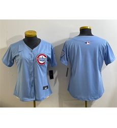 Women's Chicago Cubs Blank Blue 2024 25 2nd Alternatemited Stitched Baseball Jersey(Run Small)