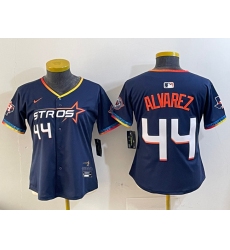 Women's Houston Astros #44 Yordan Alvarez Navy 2025 City Connect With Texas Limited Stitched Baseball Jersey(Run Small)