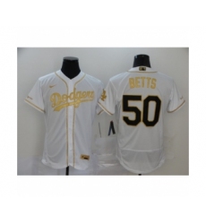 Men's Los Angeles Dodgers #50 Mookie Betts Gold 2020 Flexbase Jersey