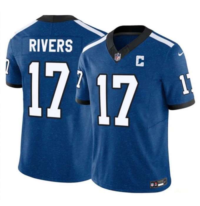 Men's Indianapolis Colts #17 Philip Rivers Blue 2025 F.U.S.E. Throwback Vapor Limited Football Stitched Jersey
