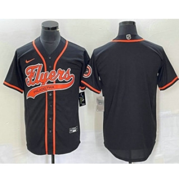 Men's Nike Philadelphia Flyers Blank Black Cool Base Stitched Baseball Jersey