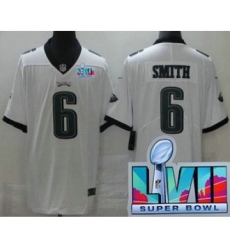Women's Philadelphia Eagles #6 DeVonta Smith Limited White Super Bowl LVII Vapor Jersey