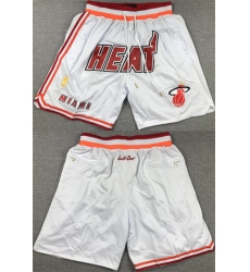 Men's Miami Heat White Shorts (Run Small)
