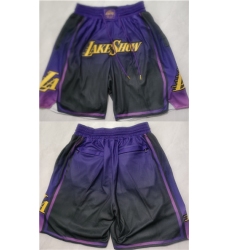 Los Angeles Lakers Purple Black 2025 City Edition Shorts (Run Small)