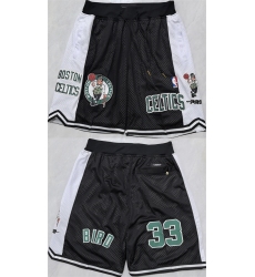 Men's Boston Celtics Black White Shorts (Run Small)