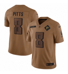 Men's Atlanta Falcons #8 Kyle Pitts Nike Brown 2023 Salute To Service Limited Jersey