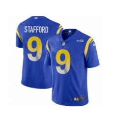 Men's Los Angeles Rams #9 Matthew Stafford Blue Bone Stitched Football Limited Jersey