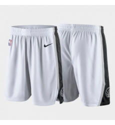 Men' SA Spurs White NBA Shorts (Run Smaller)