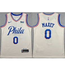 Men's Philadelphia 76ers #0 Tyrese Maxey Cream City Edition Swingman Stitched Jersey