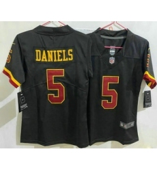 Women's Washington Commanders #5 Jayden Daniels Limited Black Alternate Vapor Jersey