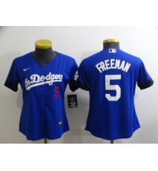 Women's Nike Los Angeles Dodgers #5 Freddie Freeman Blue City Player Jersey