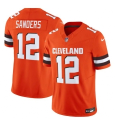 Men's Cleveland Browns #12 Shedeur Sanders Orange 2025 Draft F.U.S.E. Vapor Limited Stitched Football Jersey