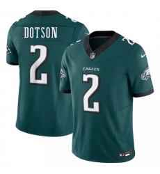 Men's Philadelphia Eagles #2 Jahan Dotson Green 2025 New F.U.S.E. Vapor Untouchable Limited Football Stitched Jersey