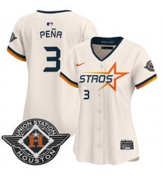 Women's Houston Astros #3 Jeremy Pena Cream 2025 City Connect Limited Stitched Baseball Jersey(Run Small)