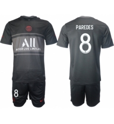 Men 2021-2022 Club Paris St German Second away black 8 Soccer Jersey
