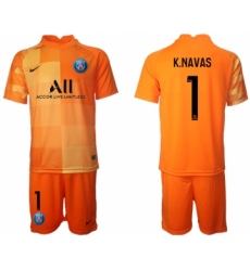 Men 2021-2022 Club Paris St German orange red goalkeeper 1 Soccer Jersey