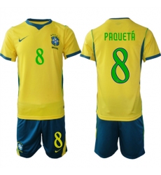Men's Brazil #8 PAQUETA National Team FIFA x World Cup 2026 Home On Field Jersey