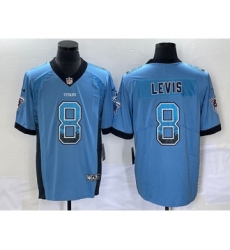 Men's Tennessee Titans #8 Will Levis Blue Drift Fashion Color Rush Limited Stitched Jersey