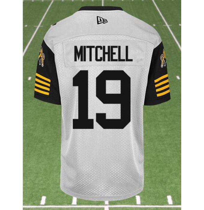 CFL Hamilton tiger cats #19 MITCHELL Crested Away White Jersey