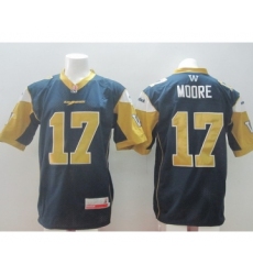 CFL Winnipeg Blue Bombers #17 Nick Moore Navy Blue Jersey