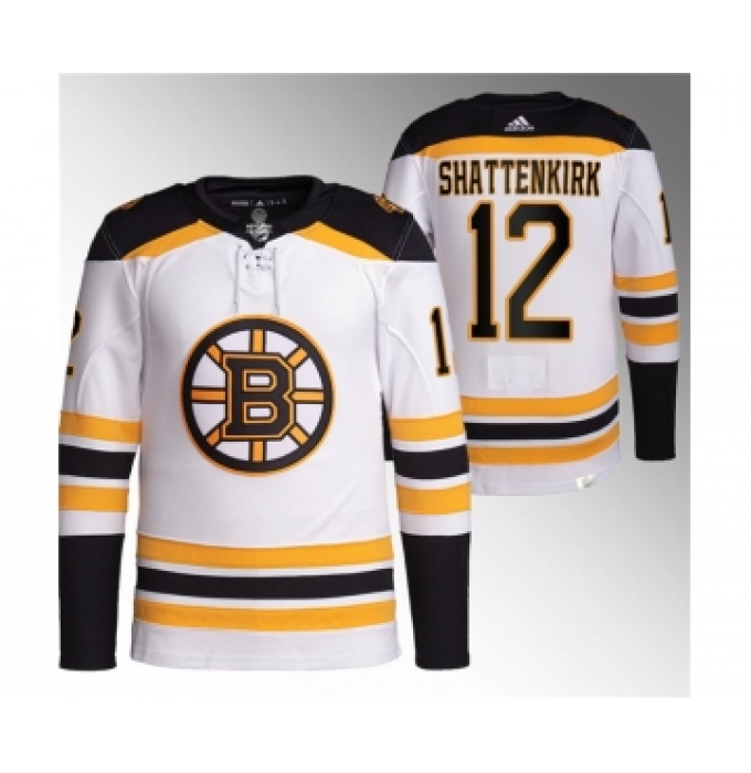 Men's Boston Bruins #12 Kevin Shattenkirk White Stitched Jersey