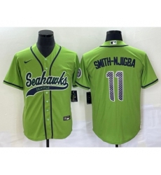 Men's Seattle Seahawks #11 Jaxon Smith-Njigba Green Cool Base Stitched Baseball Jersey