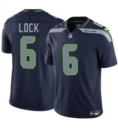 Men's Seattle Seahawks #6 Drew Lock Navy 2025 F.U.S.E. Vapor Limited Football Stitched Jersey