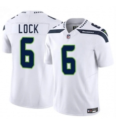 Men's Seattle Seahawks #6 Drew Lock White 2025 F.U.S.E. Vapor Limited Football Stitched Jersey