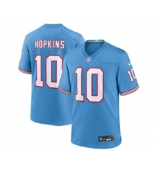 Men's Nike Tennessee Titans #10 DeAndre Hopkins Light Blue Throwback Player Stitched Game Jersey