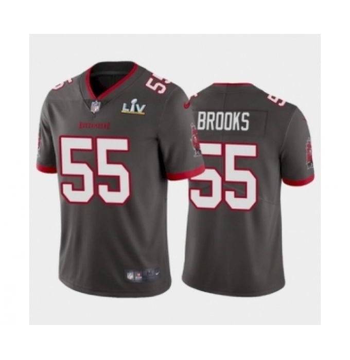 Men's Tampa Bay Buccaneers #55 Derrick Brooks Pewter Super Bowl LV Jersey
