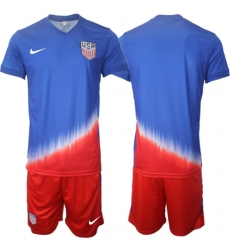 Men's American Team Custom 2024-25 Royal Away Soccer Jersey Suit