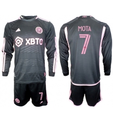 Men's Inter Miami CF #7 Mota 2023-24 Black Away Soccer Jersey Suit