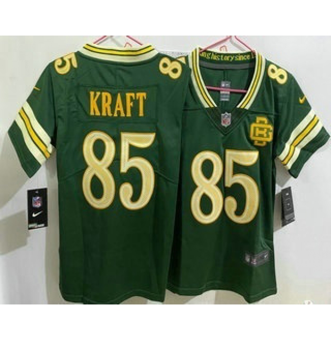 Women's Green Bay Packers #85 Tucker Kraft Green 2026 Vapor Rivalries Collection Limited Stitched Jersey