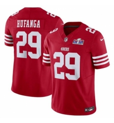 Men's San Francisco 49ers #29 Talanoa Hufanga Red 2023 F U S E With John Madden Vapor Limited Stitched Football 2024 Super Bowl LVIII Jersey