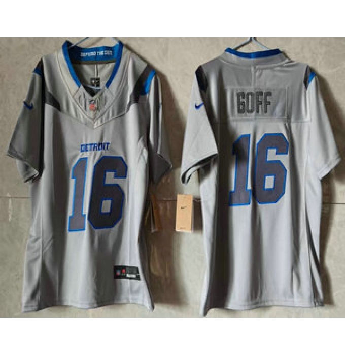 Women's Detroit Lions #16 Jared Goff Grey 2026 FUSE Rivalries Collection Limited Stitched Jersey