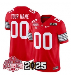 Men's Ohio State Buckeyes Active Player Custom Red 2025 CFP Final With National Champions Patch F.U.S.E. Vapor Limited Stitched Jersey