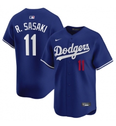 Men's Los Angeles Dodgers #11 Roki Sasaki Royal 2025 Alternate Limited Stitched Baseball Jersey