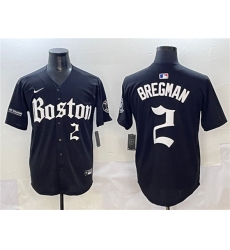 Men's Boston Red Sox #2 Alex Bregman Black Gothic Vapor Limited Stitched Baseball Jersey