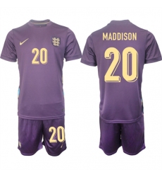 Men's England #20 James Maddison 2024-25 Purple Away Soccer Jersey Suit