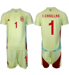 Men's Spain Team #1 Kepa Arrizabalaga 2024-25 Red Home Soccer Jersey Suit
