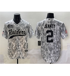 Men's Las Vegas Raiders #2 Ashton Jeanty 2024 Arctic Camo Salute to Service Stitched Baseball Jersey