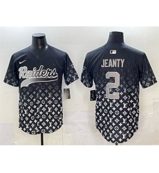 Men's Las Vegas Raiders #2 Ashton Jeanty Black Limited Stitched Baseball Jersey