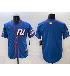 Men's National League Washington Nationals Blank Blue 2025 All-Star Edition Limited Stitched Baseball Jersey