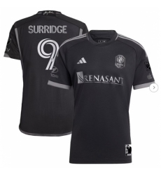 Mens Nashville SC Sam Surridge adidas Black 2023 Man In Black Kit Authentic Player Jersey