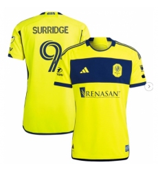 Mens Nashville SC Sam Surridge adidas Yellow 2024 The 615 Kit Authentic Player Jersey