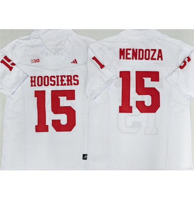 Men's Indiana Hoosiers #15 Fernando Mendoza White Stitched Basketball Jersey