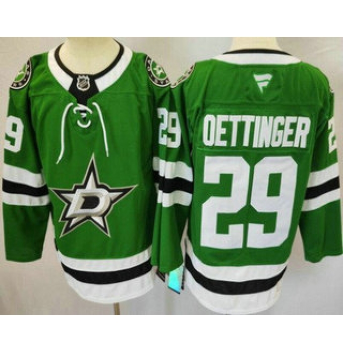 Men's Dallas Stars #29 Jake Oettinger Green Authentic Jersey