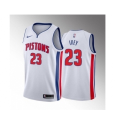 Men's Detroit Pistons #23 Jaden Ivey 2022 Draft White Basketball Stitched Jersey