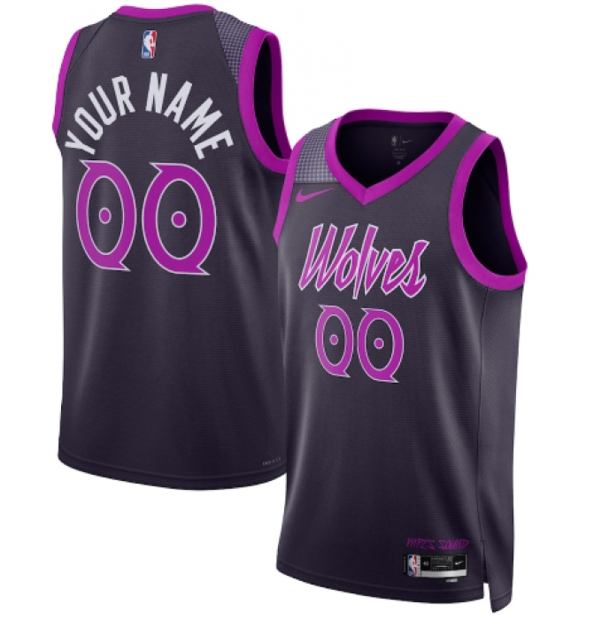 Men's Minnesota Timberwolves Active Player Custom Purple 2025-26 City Edition Stitched Basketball Jersey