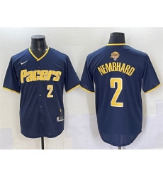 Men's Indiana Pacers #2 Andrew Nembhard Navy 2025 Finals Vapor Stitched Baseball Jersey